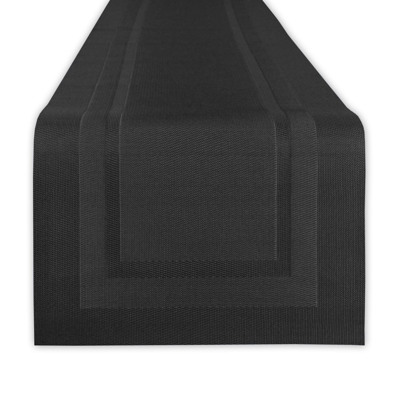 Contemporary Home Living Textured Woven Table Runner - 72" - Black